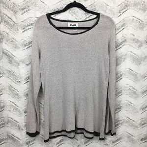 Flax Gray and Black Pullover Sweater